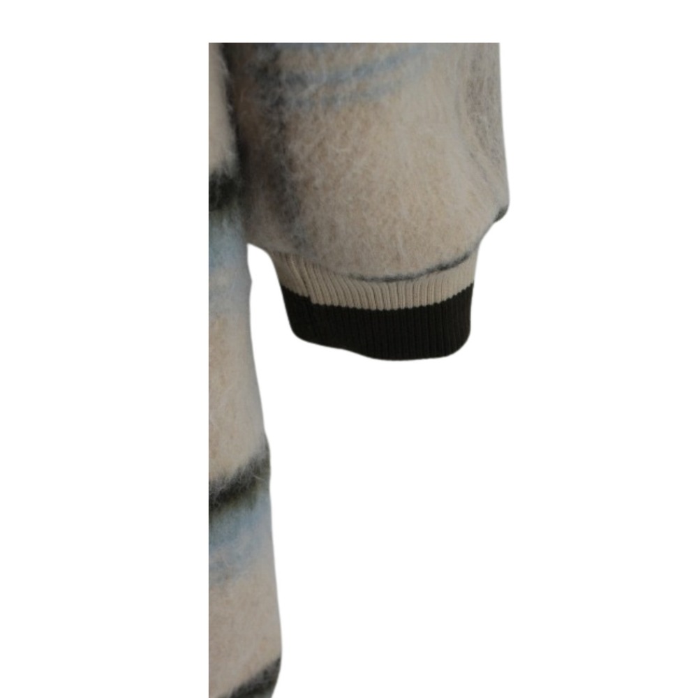 Avec Les Filles Oversized Plaid Longline Coat S Cream Olive Wool Blend - Picture 5 of 7